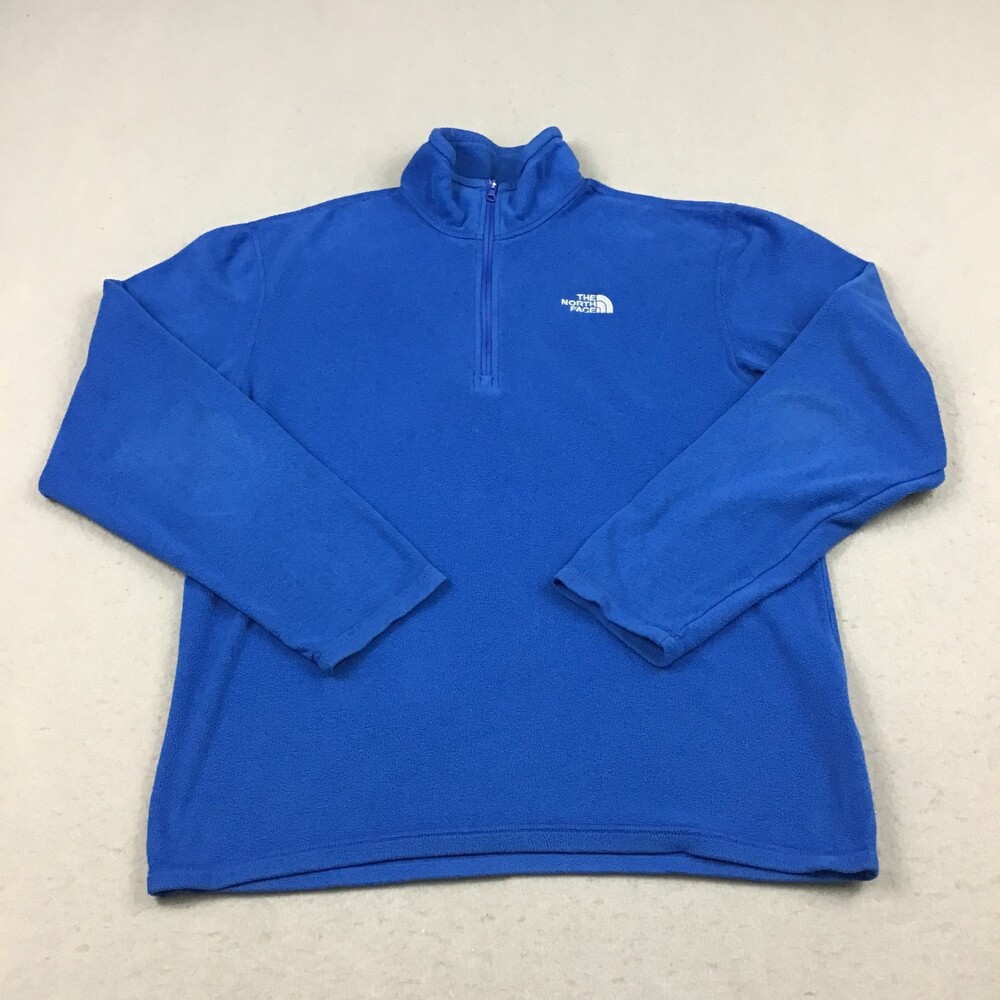 The North Face Sweater Men Medium Blue 1/4 Zip Fleece Pullover Polarrtec M